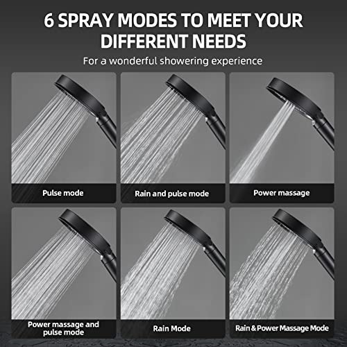 Cobbe Handheld Shower Head with Filter, High Pressure 6 Spray Mode Showerhead with 60″ Hose, Bracket and Water Softener Filters Beads for Hard Water Remove Chlorine and Harmful Substance, Matte Black | The Storepaperoomates Retail Market - Fast Affordable Shopping