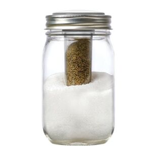 Jarware Salt and Pepper Shaker for Regular Mouth Mason Jars, Grey