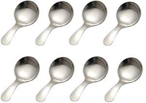 PHAETON 8PCS Silver Stainless Steel Short Handle Spoons Soup Spoons Condiments Spoon Dessert Spoon Tea Coffee Spoons