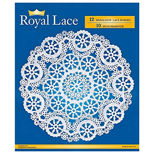 Royal Lace Fine Quality Paper Products, Medallion Lace Round Paper Doilies, 10-Inch, White, Pack of 12 | The Storepaperoomates Retail Market - Fast Affordable Shopping