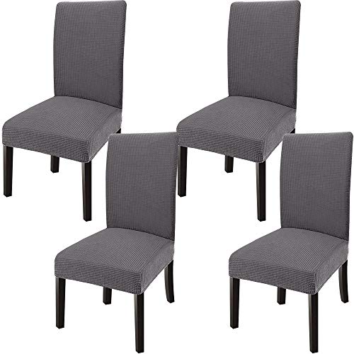 GoodtoU Chair Covers for Dining Room Set of 4 – Dining Room Chair Covers 4 Pack Chair Slipcovers Stretch Kitchen Chair Covers for Dining Room, Hotel,(Set of 4, Gray) | The Storepaperoomates Retail Market - Fast Affordable Shopping