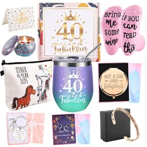 40th Birthday Gifts Women, 9 Special Unique Funny Happy Humorous Gifts for Women Tuning 40, Wife, Mom, Sister, Friends, Coworker, 40th Bday Gifts Women