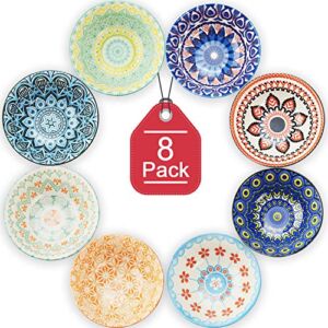 Farielyn-X 8 Pack Small Ceramic Bowls – Porcelain, Soup, Salad, Pasta, Rice, Dessert, Yoghurt, Condiments, Side Dishes, Dip, Ice Cream Ceramic Bowls, 4.75 Inch Diameter, 10 Fluid Ounce (1.25 Cup) Capa