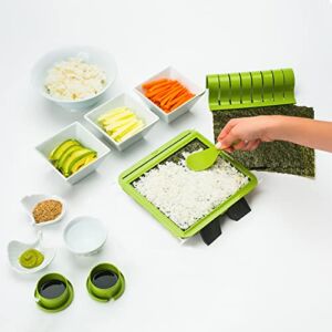 SushiQuik Sushi Making Kit | Sushi Kit for Beginners | Sushi Rolling Kit w/ Unique Frame for Exact Amount of Sushi Rice on Every Sushi Seaweed Sheets | Sushi Maker Kit | Sushi Rolling Kit | Sushi Mat