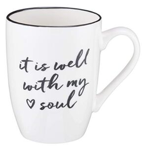 Well With My Soul Ceramic Christian Coffee Mug for Women and Men – Inspirational Coffee Cup and Christian Gifts, 12oz