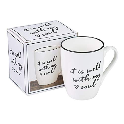Well With My Soul Ceramic Christian Coffee Mug for Women and Men – Inspirational Coffee Cup and Christian Gifts, 12oz | The Storepaperoomates Retail Market - Fast Affordable Shopping
