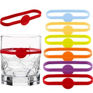 24 Pieces Drink Markers, Glass Cup Wine Glass Bottle Strip Tag Marker, Silicone Drink Markers Wine Glass Charms Markers Tags for Cups Dentification, Cocktail Glass Party Solution for Guest