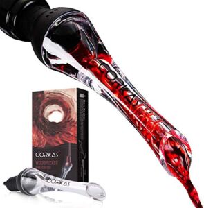CORKAS Wine Aerator Pourer Spout, Premium Wine Pourer Aerator, Red Wine Air Aerator and Decanter Spout for Aerating Wine Instantly, Wine Accessories Gift for Wine Lovers