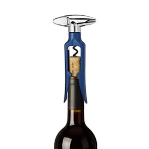 True Twister: Easy Corkscrew Turn Key Bar Accessory Wine Bottle Opener, Set of 1, Blue