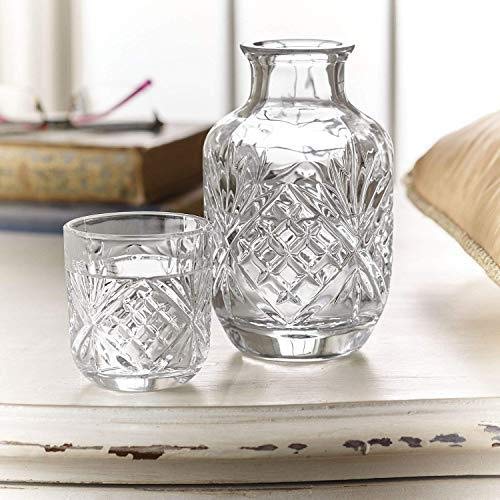 James Scott Crystal Bedside Night Carafe Pitcher and Tumbler Glass Set | The Storepaperoomates Retail Market - Fast Affordable Shopping