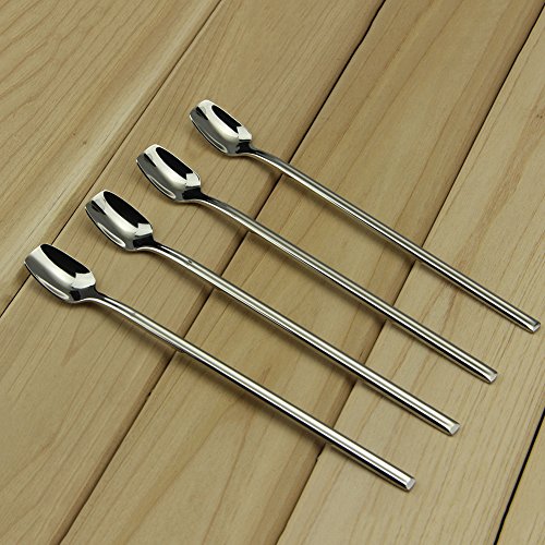 YFWOOD Long Handle Ice Tea Spoons For Stirring Stainless Steel, Small Coffee Spoon Teaspoons Tiny Dessert Spoons Ice Cream Spoon Silverware, Set of 4 | The Storepaperoomates Retail Market - Fast Affordable Shopping