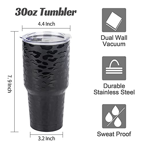 artlion 30 oz Tumbler Insulated Tumbler with Straw Metal Tumblers Cup with Straws and Lid for Cold Hot Drinks (Black leopard) | The Storepaperoomates Retail Market - Fast Affordable Shopping