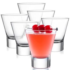 Bormioli Rocco 6-Pack YPSILON Cocktail Glasses set – 8.5 Ounce, Bar Glass, Stemless Martini Glasses for All Alcoholic Beverages like Margarita, Manhattans, Bourbon, Vodka, Gin, Lead-Free Whiskey Glass