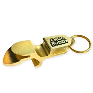 Chug Buddy Shotgun Tool Metal Can Opener Keychain – Shotgun Tool – Shot Gun Tool gold steel 4in1 tool – parties tailgating gift (Gold)