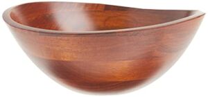 Lipper International Cherry Finished Wavy Rim Serving Bowl for Fruits or Salads, Matte, Small, 7.5″ x 7.25″ x 3″, Single Bowl