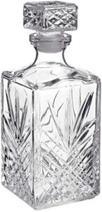 Bormioli Rocco Selecta Collection Whiskey Decanter – Sophisticated 33.75oz Diamond Decanter With Starburst Detailing – For Whiskey, Bourbon, Scotch & Liquor