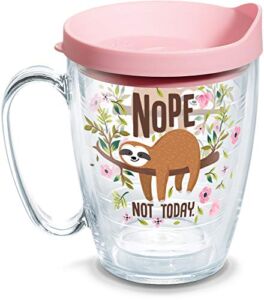 Tervis Sloth Nope Not Today Insulated Tumbler 16oz Mug Clear