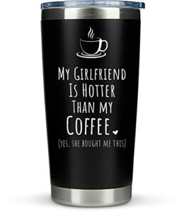 KLUBI Boyfriend Gifts from Girlfriend- Travel Coffee Tumbler/Mug 20oz Insulated Stainless Steel – Funny Gift Idea for Year Anniversary, Valentines Day, Cute Presents, 1, Birthday