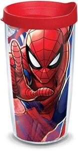 Tervis Marvel – Spider-Man Iconic Made in USA Double Walled Insulated Tumbler Cup Keeps Drinks Cold & Hot, 16oz, Classic