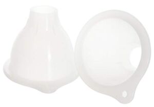 2 Pack Funnel for Squeeze Bottles – Wide Funnel Opening for Squeeze Bottles Like FIFO- for Ice, Dressing, Batter, Thick Sauces, Paint etc Flexible Silicone – No BPA 3.25” Top Diameter 1.25”