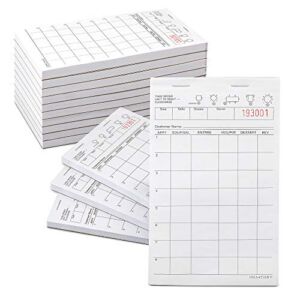 [10 Pads, 100 Sheets/Pad] Server Pads – Restaurant Order Pad, White 1 Part Guest Check Pad, Notepad for Waiter and Waitress – for Diners, Food Trucks, Bars, Cafe and Delivery Service