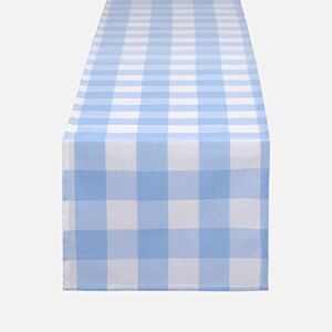 tiosggd Gingham Table Runner Light Blue and White, Buffalo Plaid Check Tablecloth 72 Inches Long Table Decor, Party Suppliers for Farmhouse Rustic Holiday Birthday Wedding Party Decorations