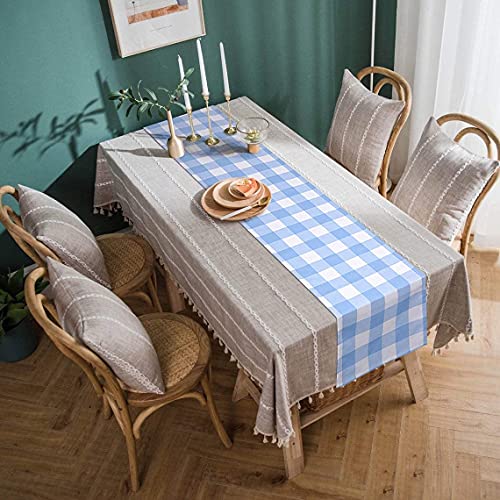 tiosggd Gingham Table Runner Light Blue and White, Buffalo Plaid Check Tablecloth 72 Inches Long Table Decor, Party Suppliers for Farmhouse Rustic Holiday Birthday Wedding Party Decorations | The Storepaperoomates Retail Market - Fast Affordable Shopping