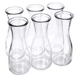 12 oz (350 ml) Glass Carafe Beverage Bottles, 6-pack – Water Pitchers, Wine Decanters, Mixed Drinks, Mimosas, Centerpieces, Arts & Crafts – Restaurant, Catering, Party, & Home Kitchen Supplies