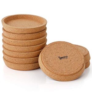 Sweese 241.101 Cork Coasters – 4 Inch Perfect for Most Kind of Mugs – Protect Your Table from a Liquid Ring – Set of 10