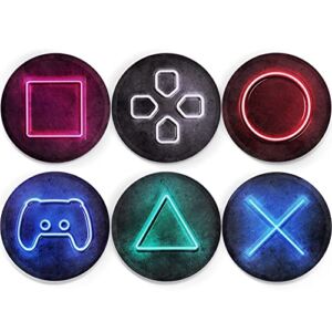 Jumant Gaming Coasters Set – Man Cave Decor – Video Game Room Decor – Gamer Room Decor – Gaming Room Decor – Gamer Gifts – Gaming Decor – Cool Coasters
