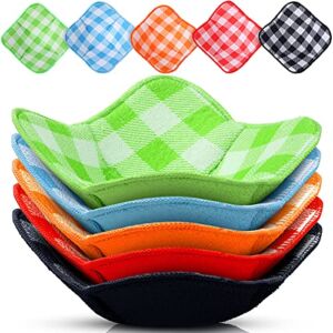Hot Bowl Holder Microwave Safe Bowl Cozies Multipurpose Soup Bowl Holder Hot Heat Proof Plate Holder to Prevent Hand from Heat and Maintain Food Warm(Red, Blue, Green, Yellow, Black,5 Pieces)