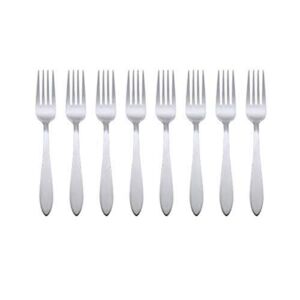 Oneida Taylor Everyday Flatware Dinner Forks, Set of 8, 18/0 Stainless Steel, Silverware Set, 1.5 x 3.75 x 8.6 inches