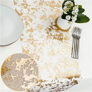 PapaKit Sparkle Metallic Gold Thin Table Runner 11″x84″, Pack of 2 for Holidays, Wedding, Parties and Everyday Decoration