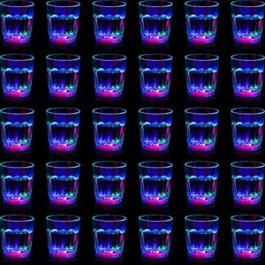 Light Up Cups LED Flash Light Up Drinking Glasses Bar Night Club Party Drink Tumblers Multicolor LED Tumblers for Christmas Birthdays Weddings Sporting Events Festivals Indoor Bars (30 Pieces)