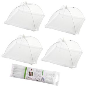 (Set of 4) Large Pop-Up Mesh Screen Food Cover Tents – Keep Out Flies, Bugs, Mosquitos – Reusable