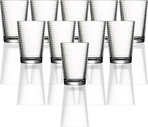 Circleware Hoop Huge Set of 10 Juice Drinking Glasses, Heavy Base Tumbler Beverage Ice Tea Cups, Home & Kitchen Entertainment Glassware for Water, Beer, Whiskey Bar Decor, 10 Count (Pack of 1), Clear | The Storepaperoomates Retail Market - Fast Affordable Shopping