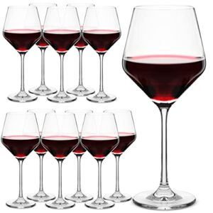Btat- Wine Glass Set, Set of 12, 15 oz, Wine Glasses with Stem, Long Stem Wine Glasses, Crystal Wine Glasses, Red Wine Glasses, White Wine Glasses, Stemmed Wine Glasses, Christmas Gift