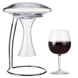 Lily’s Home Wine Decanter Drying Stand with Rubber Coated Top to Prevent Scratches, Includes Cleaning Brush, For Standard Large Bottomed Wine Decanters, Decanter and Wine Glass NOT Included