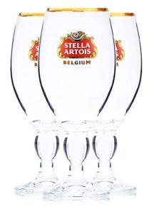 Stella Artois 3-Pack Original Large Beer Glass Chalices, 40cl