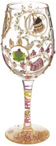 Designs by Lolita “Queen For a Day” Hand-painted Artisan Wine Glass, 15 oz.