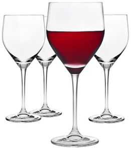 Godinger Wine Glasses Goblets, Stemmed Wine Glass Beverage Cups, European Made – 16oz, Set of 4