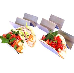 Taco Holder – Taco Holders -With a Free Recipe Ideas – Taco Stand – Taco Tray – Taco Rack – Stainless Steel Taco Holder (Holds 2 Tacos – 4 Pack)