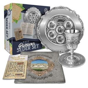 Seder Plate for Passover Set – Seder Plate and Kiddush Cup Set