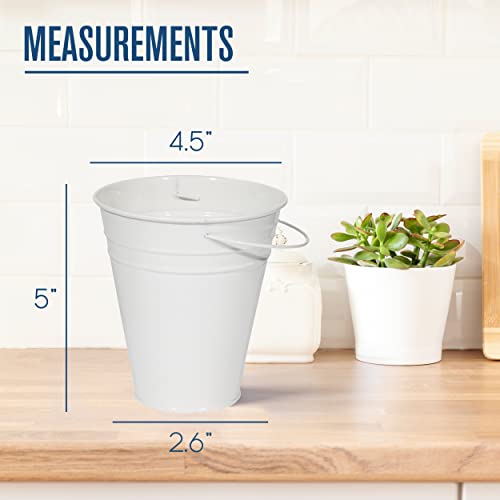 Houseables Galvanized Buckets, Metal Bucket, White, 4.5″ W x 5″ H, 12 Pack, Tin, Party Supplies, Mini Toy Container, Decorative with Handle, for Candy Bars, Crafts, Vase, Favors | The Storepaperoomates Retail Market - Fast Affordable Shopping