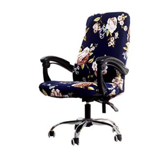 WOMACO Printed Office Chair Covers, Stretch Computer Chair Cover Universal Boss Chair Covers Modern Simplism Style High Back Chair Slipcover – Peony, Large