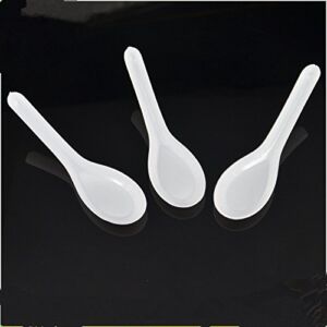 100 Pack Disposable Dining Asian Soup Spoons Chinese Spoon White Plastic