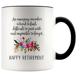 YouNique Designs Retirement Mug for Women 2022, 11 Ounces, Female Retirement Coffee Mug, Retired Cup for Women, Happy Retirement Mug for Coworker (Black Handle)