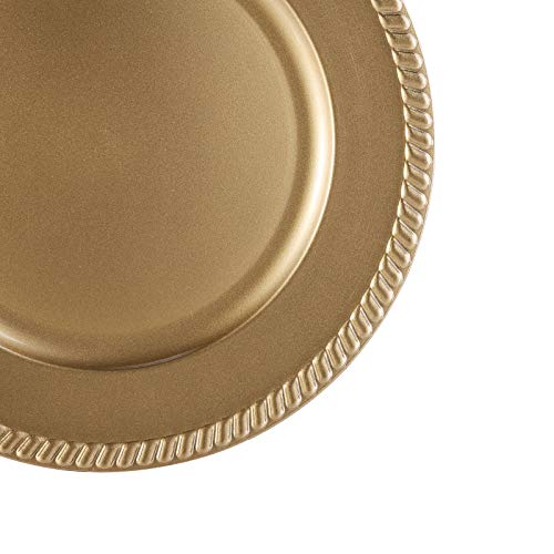 Suwimut 12 Pack Gold Plastic Beaded Charger Plates, 13 Inch Round Charger Plates Dinner Charger Plates with Beaded Rim for Wedding Party Decoration | The Storepaperoomates Retail Market - Fast Affordable Shopping