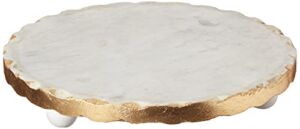 Mud Pie Marble Trivet, 1 1/4″ x 8 1/2″ dia, Gold