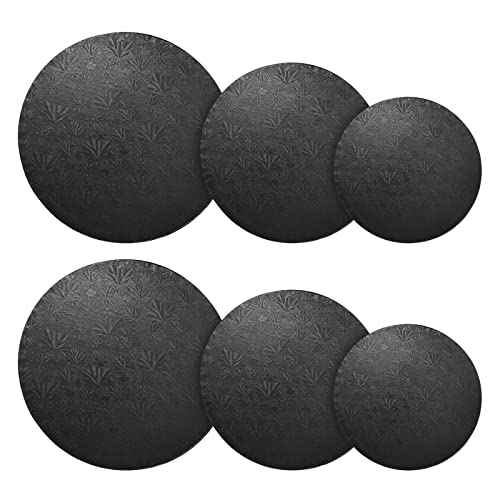 8″ 10″ 12″ Black Cake Drum Set for Baking Supplies, Round Cake Boards for Desserts (6 Pack) | The Storepaperoomates Retail Market - Fast Affordable Shopping